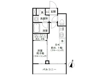 IPSE代々木上原DLX(1DK/4階)の間取り写真