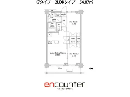 TELLUS八幡山(2LDK/2階)の間取り写真