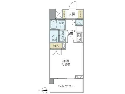 リュミエール三田(1K/3階)の間取り写真