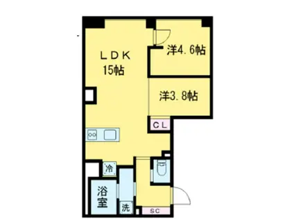 オープンブルーム尾久(2LDK/5階)の間取り写真