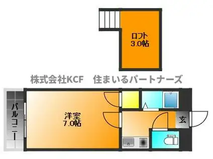 シャトレ隈I(1K/1階)の間取り写真