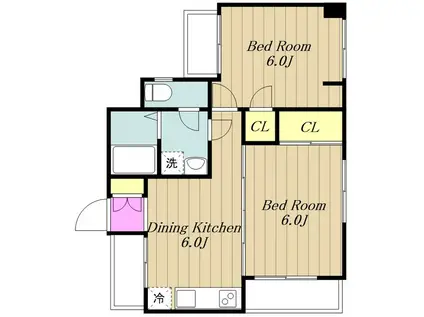 マ・メゾン町田(2DK/1階)の間取り写真