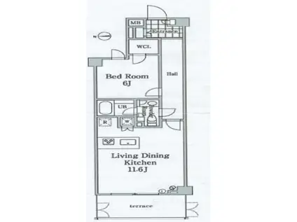 グレイスコート白金(1LDK/1階)の間取り写真