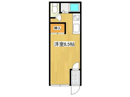 パイオニヤハイツ(ワンルーム/2階)の間取り写真