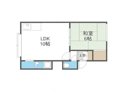 シティコート89(1LDK/3階)の間取り写真