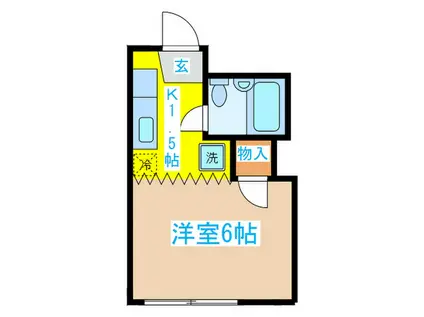 パールハイム(1K/1階)の間取り写真