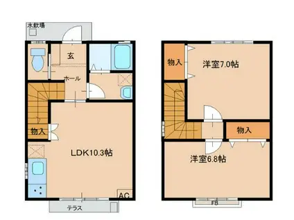 HOUSE SEED LEAF(2LDK/1階)の間取り写真