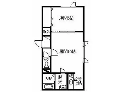 CREWI(1LDK/1階)の間取り写真