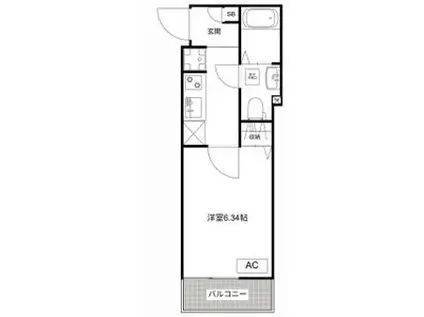 MQUARTO尾久(1K/1階)の間取り写真