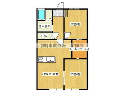 ショコラ小串(2LDK/1階)の間取り写真