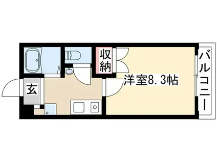 ヒルズ川名(1K/2階)の間取り写真