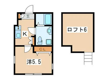 アヴァンセ弐番館(1K/1階)の間取り写真