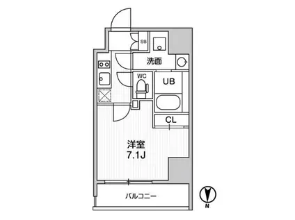 グラシアプレイス東陽町(1K/11階)の間取り写真