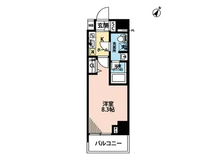 プレール・ドゥーク押上IV(1K/9階)の間取り写真