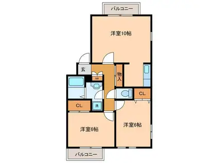 ガーデンハウス英国館(2LDK/3階)の間取り写真