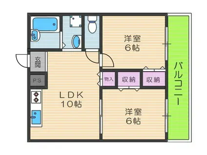 MAX2(2LDK/2階)の間取り写真