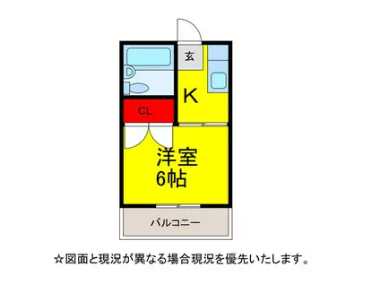 グリーンハイツ(1K/1階)の間取り写真