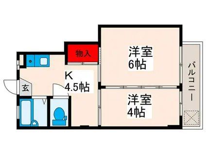ケンモツビル(2K/5階)の間取り写真
