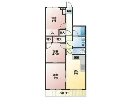 センチュリー東大宮III(3LDK/4階)の間取り写真