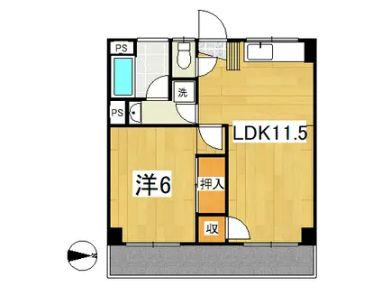 グリーンハイツ(2DK/3階)の間取り写真