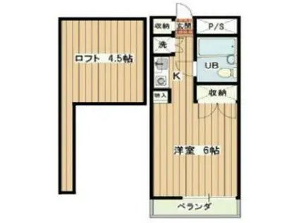 メゾン・ド・ジュネス国分寺 AD(ワンルーム/2階)の間取り写真