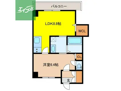 MODERN PALAZZO 文教通(1LDK/7階)の間取り写真