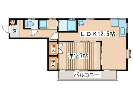 日下部ハイツ(1LDK/2階)の間取り写真