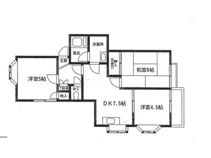 ウッディーハウス(3DK/2階)の間取り写真
