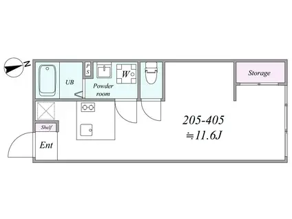 THE TRIAS296(1DK/3階)の間取り写真