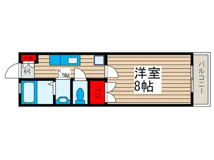 竹の塚ベルメゾン(1K/2階)の間取り写真