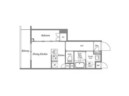 ACP RESIDENCE 中延(1DK/4階)の間取り写真