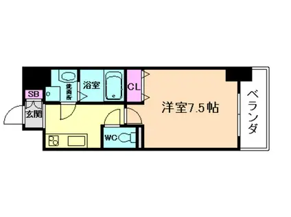 レオンヴァリエ福島野田(1K/8階)の間取り写真