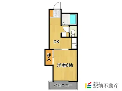 パールマンション鹿の子(1DK/4階)の間取り写真