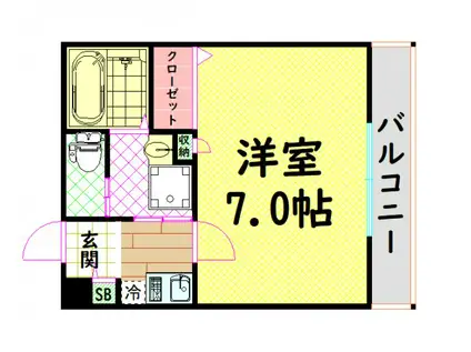 アクシオ花園町(1K/3階)の間取り写真