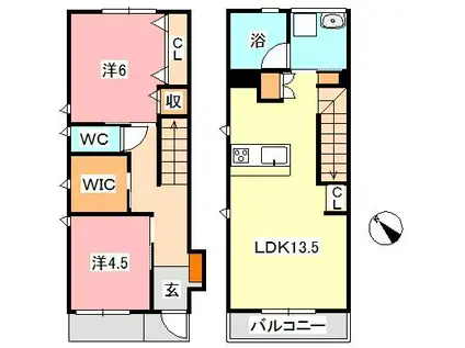 SOLAIE(2LDK/1階)の間取り写真