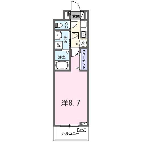 ヒカルサ京都山科大宅(1K/1階)の間取り写真