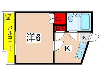 ノーブル新百合(1K/2階)の間取り写真