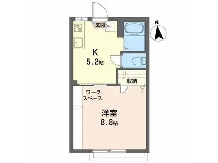 フレグランス大槻(1K/1階)の間取り写真