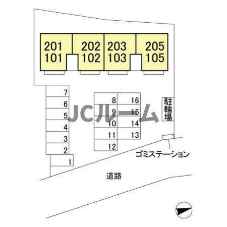 フィルコート新町参番館(2LDK/2階)の間取り写真