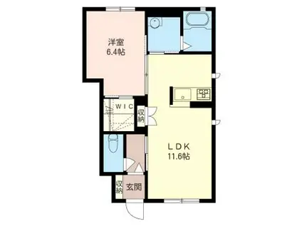 ポナールB(1LDK/1階)の間取り写真