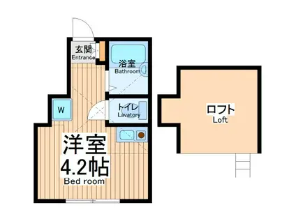 コンフォールS(ワンルーム/1階)の間取り写真