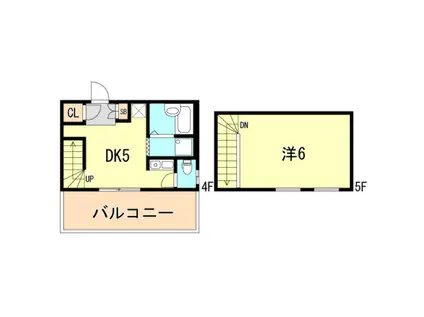 桜ハイツ(1DK/4階)の間取り写真