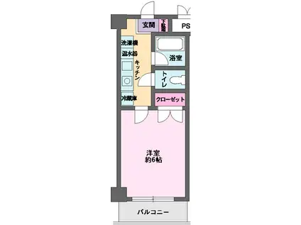 司ハイツ(1K/2階)の間取り写真