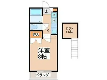 サンライフヒル(1K/1階)の間取り写真