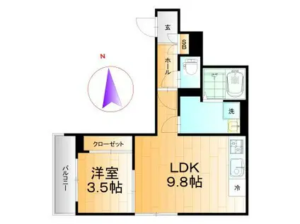 RUELLE KAWAGUCHI(1LDK/2階)の間取り写真