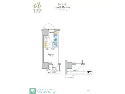 TOMORE品川中延(ワンルーム/6階)の間取り写真