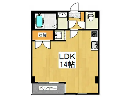 クレール久米川I(ワンルーム/3階)の間取り写真