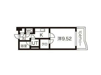 シェーンブルク SCHON BURG2005(1K/4階)の間取り写真