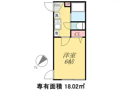 SINCRESE堀切(1K/1階)の間取り写真