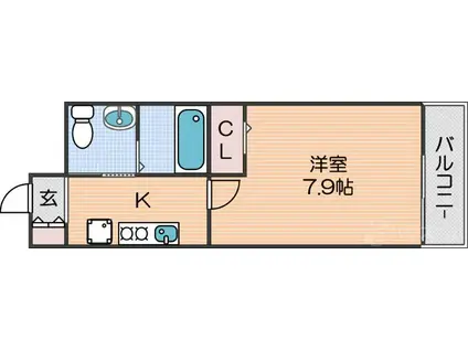 ヨシトミサンノウ(1K/1階)の間取り写真
